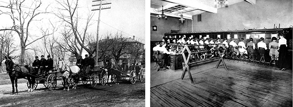 À gauche – Équipe de la New Brunswick Telephone Company, Saint John, 1906. À droite – Téléphonistes de la New Brunswick Telephone Company, Saint John, 1913.