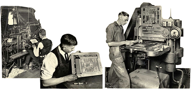 Processus de production de l’annuaire en 1924.