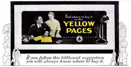 Yellow Pages advertisement, around 1935.
